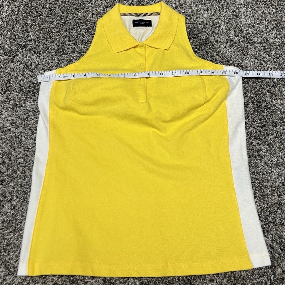 Vintage Burberry Golf Sleeveless Polo Top Yellow Racerback Tennis - Picture 11 of 11